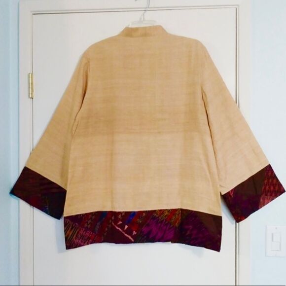 Classic Lanna Thai 100% Raw Silk Button Up Shirt Tunic - Picture 2 of 7